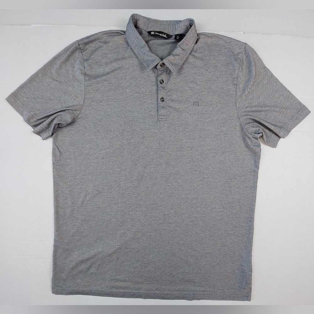 Travis Mathew Shirt Mens Size XXL 2XL Gray Speckled Colorful Golf Polo Stretch
